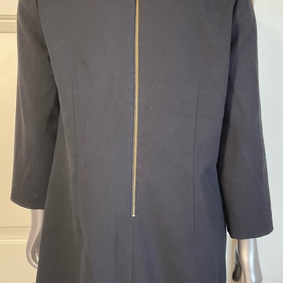 J. Crew Dress Womens Size 6 Petite black Back zip up 3/4 sleeve Knee Length - Picture 2 of 9